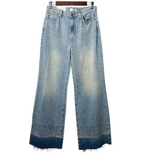 7 For All Mankind Ultra High Rise JO Wide Leg Jeans 27 Raw‎ Hem NWT Light Wash